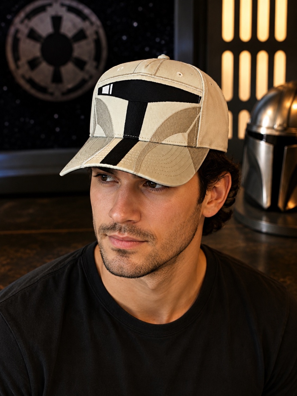 Disney Star Wars The Mandalorian Helmet Gray/Black One Size Unisex Adult Cap